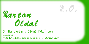 marton oldal business card